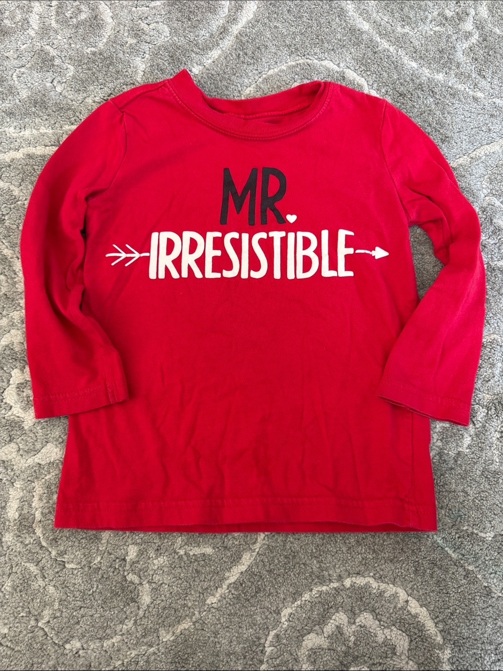 Kids Red Long-Sleeve 'Mr. Irresistible' Graphic Tee